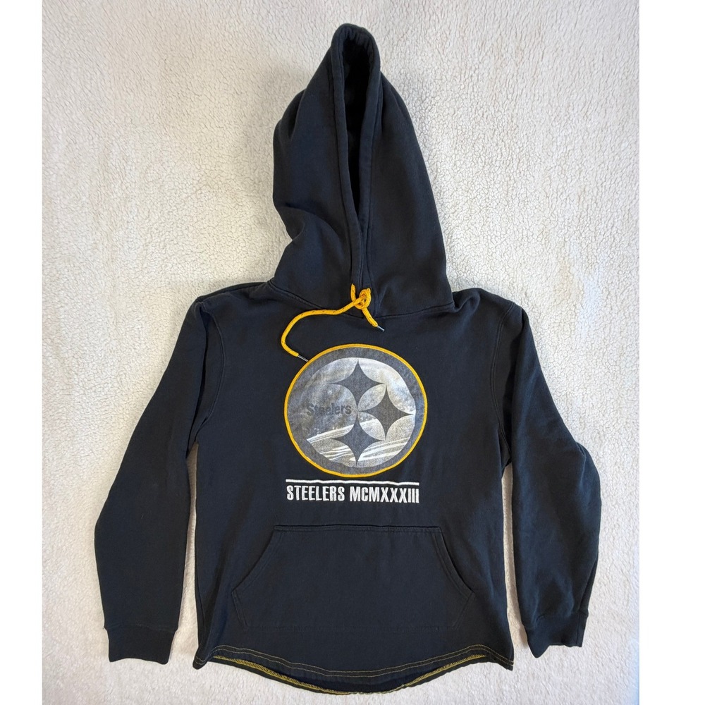 NFL Pittsburgh Steelers Hoodie Womens Small Black Excellent Graphic Pullover